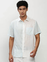 Men White Striped Casual Casual Shirts-TOYOSTRIPE-78-White